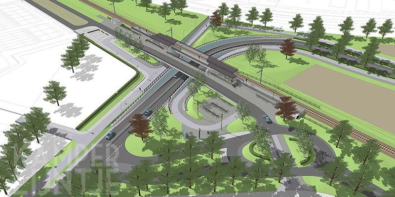 3b. Toekomstig station Zwolle Stadshagen met Belvederetunnel en Rozentunnel (Buro MA.AN)