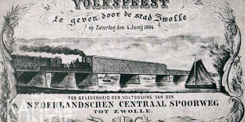 1. Gravure ter gelegenheid van de opening van de spoorlijn op 4 juni 1864