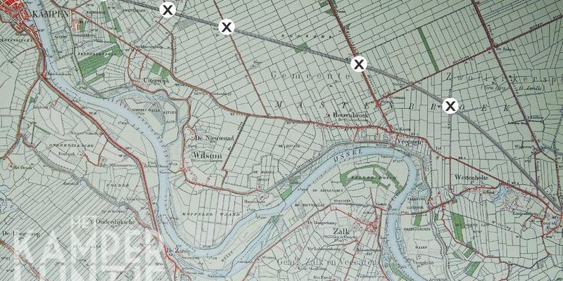 1. Plattegrond Wachterwoningen tussen Kampen en Zwolle rond 1900