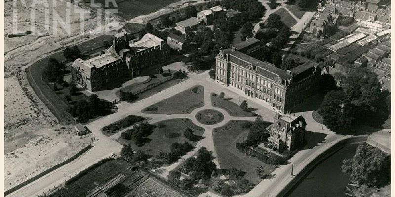 3e. Kampen Zuid (linksonder), luchtfoto van de omgeving circa 1932