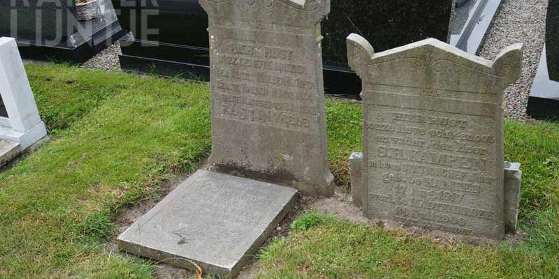 4a. Mastenbroek anno 2013, de drie grafstenen van Sebe, Alida en Hermina (liggend); Lieze en Jo zijn hier wel begraven naar worden niet vermeld