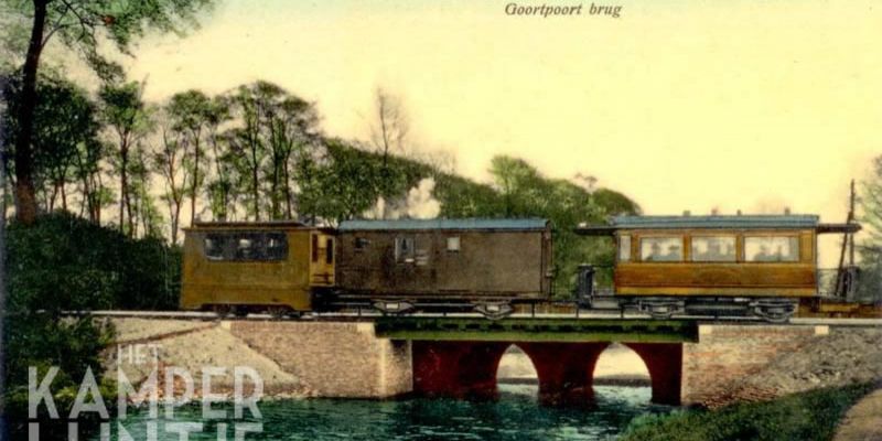 8c. Elburg, ansichtkaart van tram op Goorpoortbrug