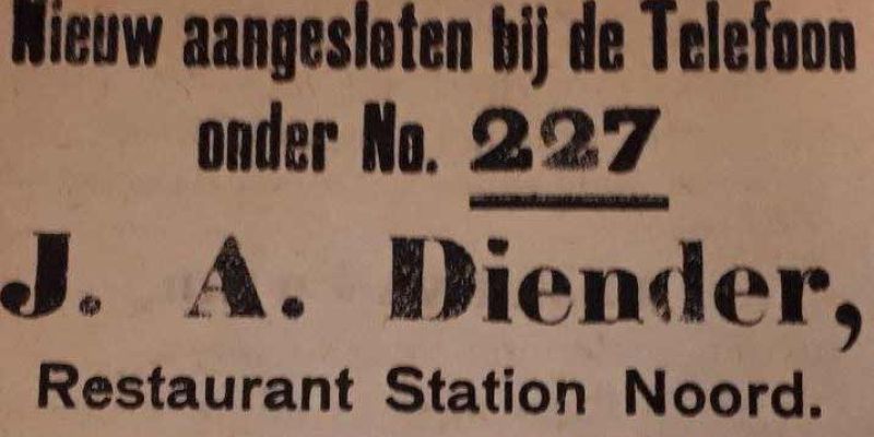 April 1921 aansluiting restauratie op telefoonnet