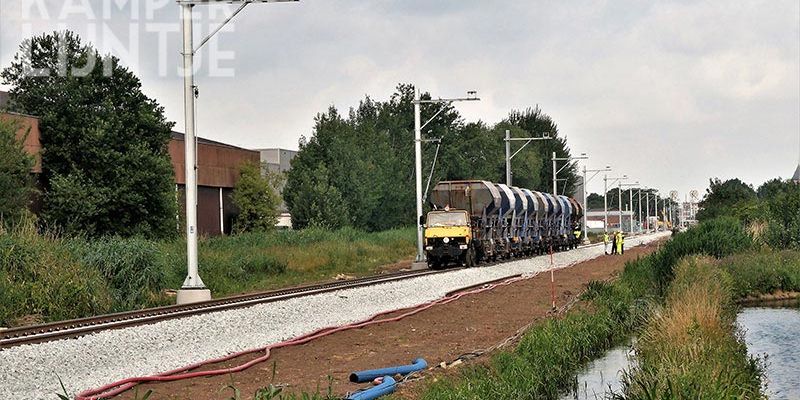 25j. IJsselmuiden Oosterlandenweg 23 juni 2017, eerste grindwagentrein op het nieuwe spoor (foto Kasper Haar)