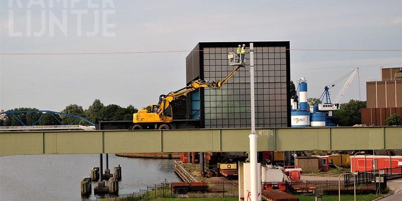 35o. Zwolle 26 juli 2017, werkzaamheden aan bedrading op spoorbrug 2 (foto K. Haar)